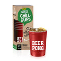Steel Chill Cups 16 oz. Durable & Reusable Party Cups, Beer Pong, 12 Count