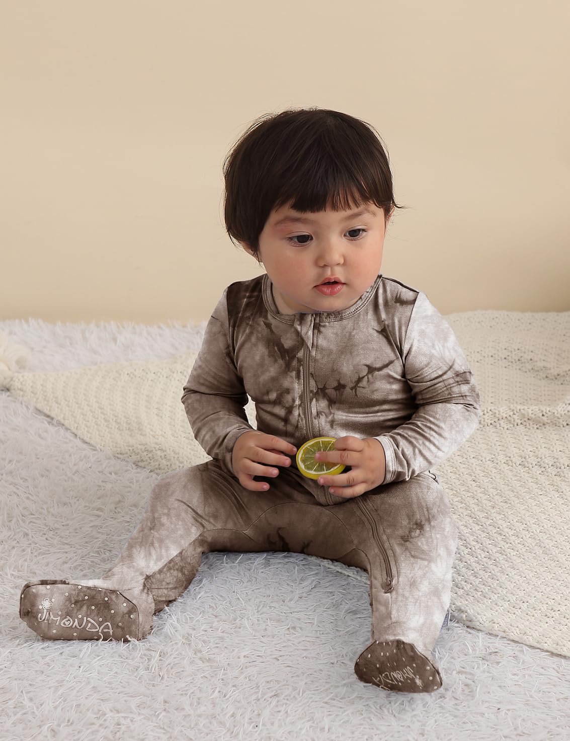 Jimonda Baby Girls Boys Bamboo Rayon Pajamas,Footed Pjs(Blue&Green&Co,18-24M)