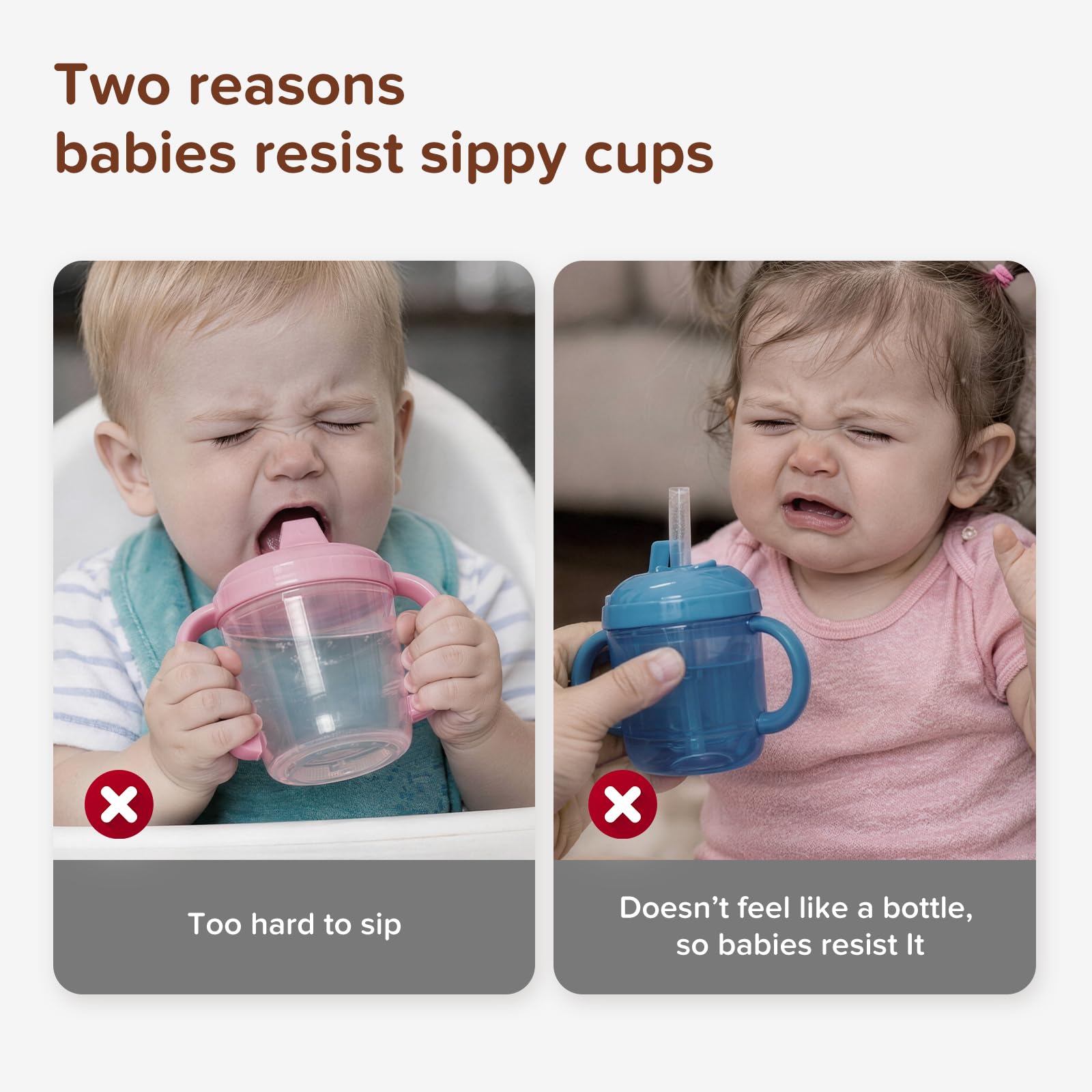 Thyseed Spill-Proof Weighted Straw Sippy Cup, Baby Transition Trainer, Soft Silicone Spout, BPA-Free, 6m+, 10 oz, 1 Pack