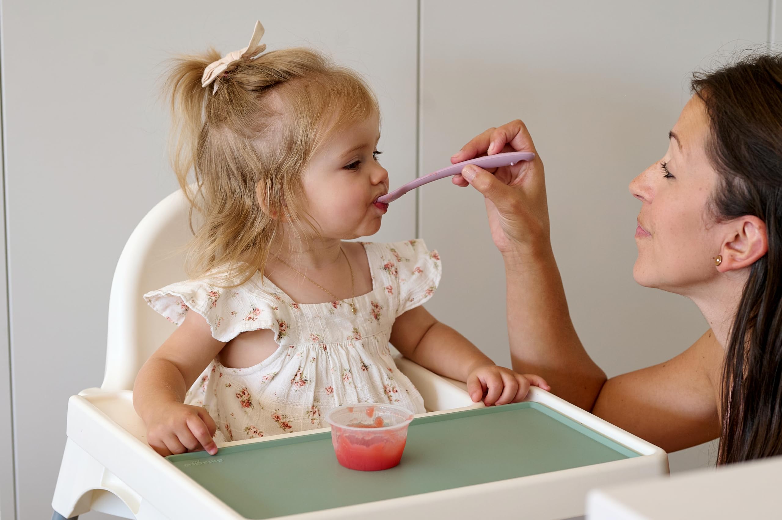 Smack Fun - Silicone Baby Feeding Spoons | 2 Pack (Blush/Ivoire)