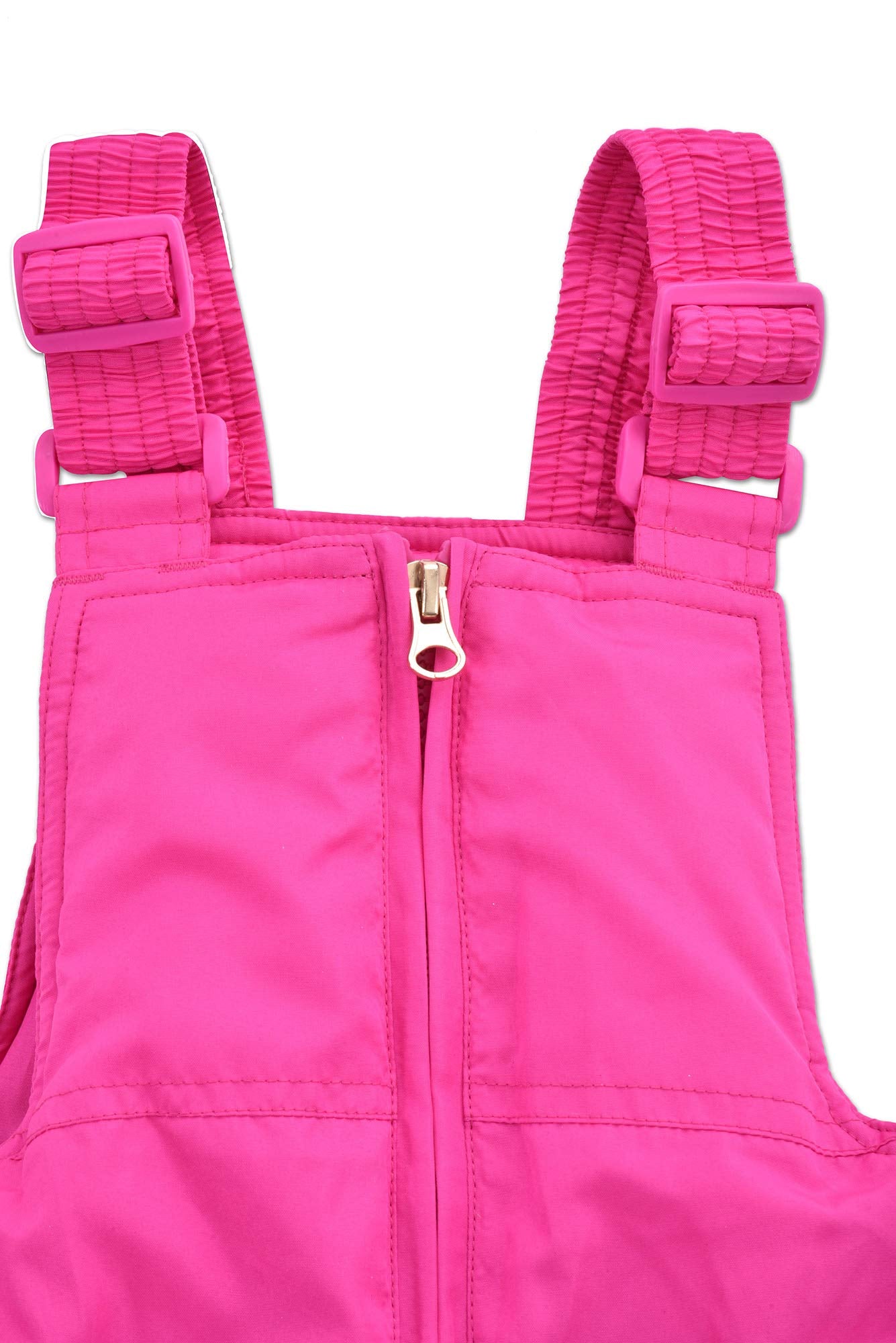 Arctic Quest Little Girls Bib Snow Pants and Ski Jacket Water-Resistant Snowsuit For Kids Winter Jacket For Girls Hooded, Navy/Pink, 3T