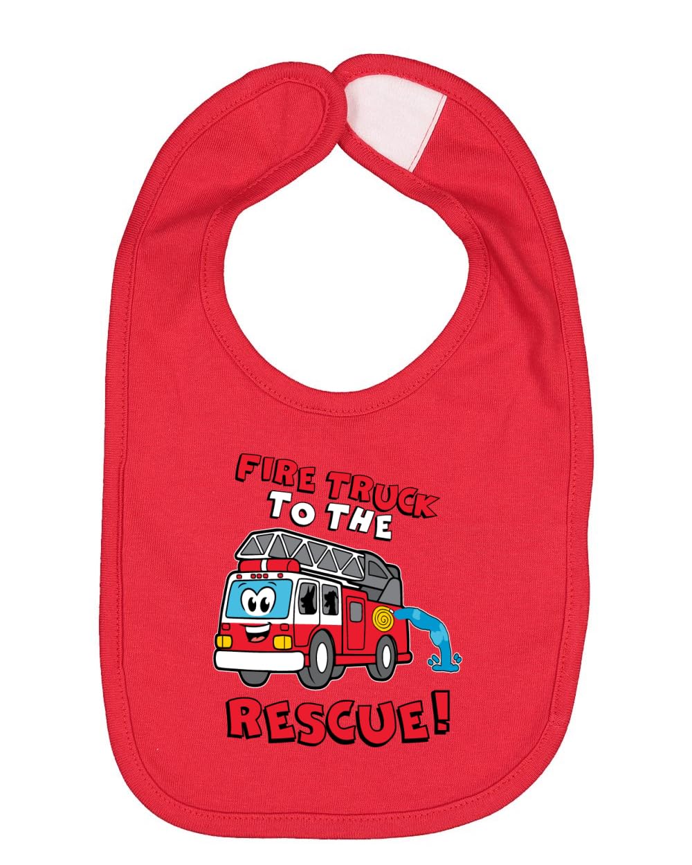 Wild Bobby Fire Truck to the Rescue Funny Cute Humor Infant Premium Jersey Baby Bib for Girls Boys, Red, One Size