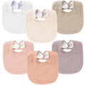 Konssy 6-Pack Muslin Cotton Baby Bibs for Drooling and Teething