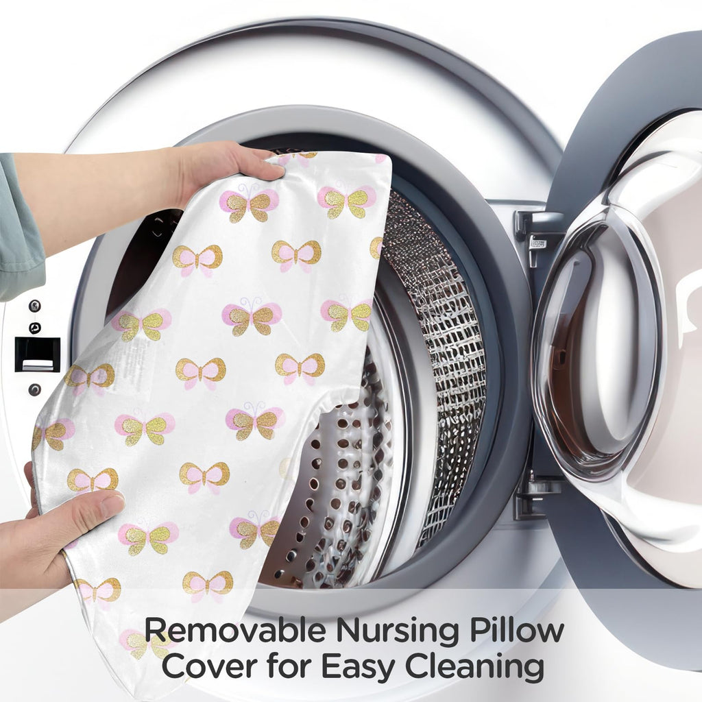 Little Grape Land Nursing Pillow for Infants, Breastfeeding Pillows, Baby Pillow for Nursing, Bottle Feeding with Machine Washable Cover & Breathable Filling