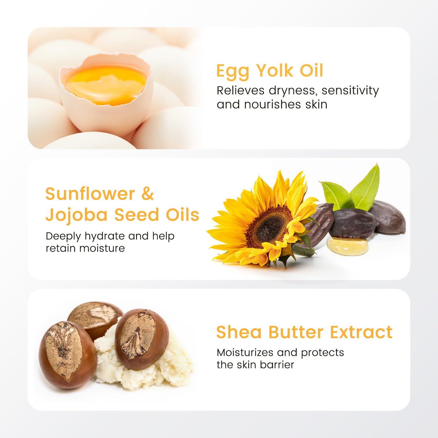 RUNBEN Baby Face Cream with Egg Yolk Oil, 48H Deep Moisturizing, Gentle & Non-Greasy Kids Face Lotion, Dry & Sensitive Skin Care for Baby, Fragrance-Free, 1.76 oz