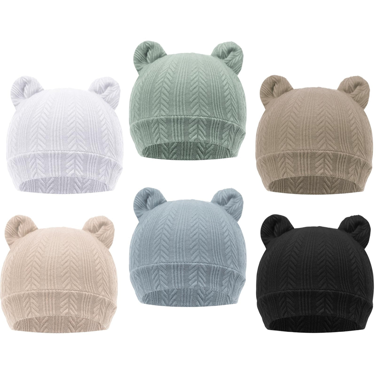 DRESHOW BQUBO Newborn Baby Hats Bear Ears Preemie Cute Caps Baby Boy Girl Infant Hospital Beanie for Preemie-3 Months