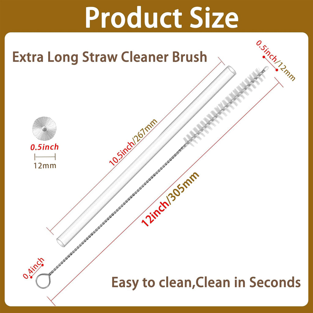 CIDYAUST Straw Cleaner 12 Inch(10-Pack) for Reusable Straws
