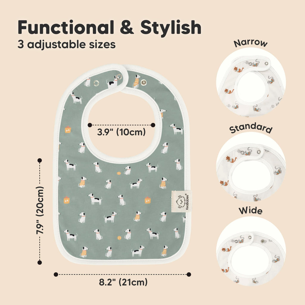 KeaBabies 8-Pack Organic Baby Bibs for Boys, Girls Drool Bibs (Pets & Paws)