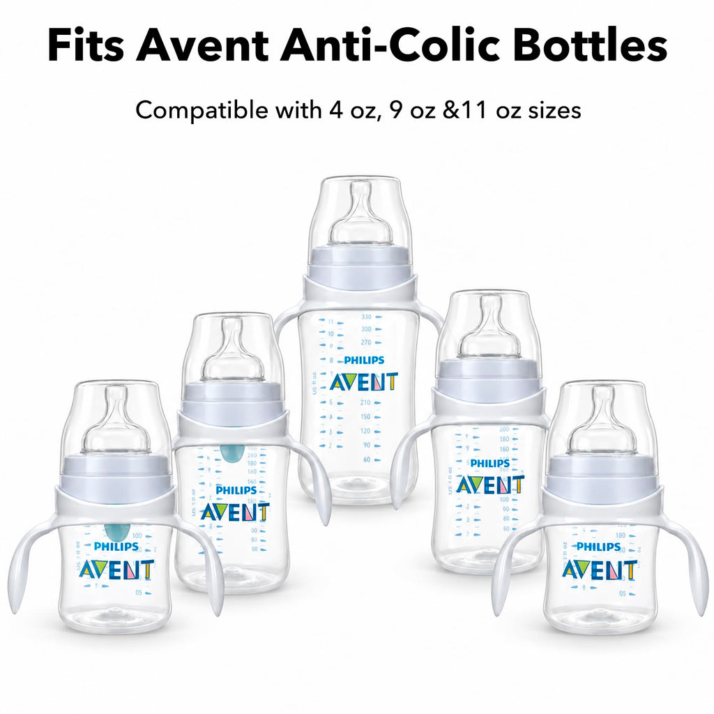 CHUBBIEE Baby Bottle Handles for Philips Avent Anti-Colic Bottles, 2-Pack