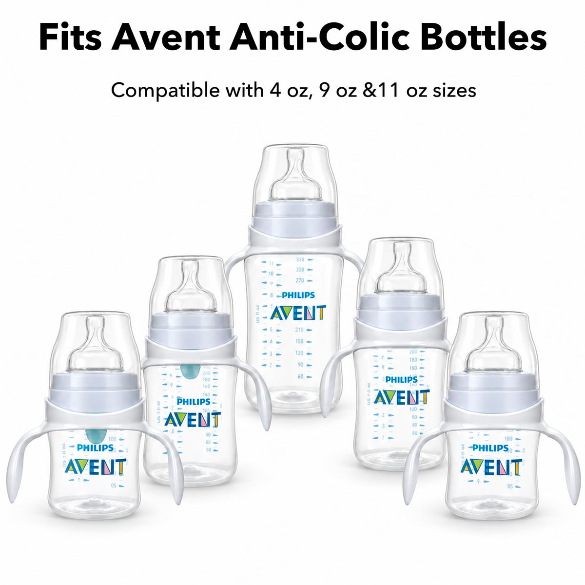 CHUBBIEE Baby Bottle Handles for Philips Avent Anti-Colic Bottles, 2-Pack