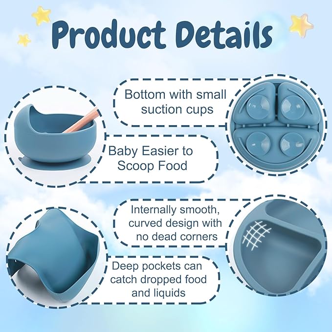 Personalized Silicone Baby Feeding Set with Name, Customized Baby Led Weaning Supplies Self Feeding Eating Utensils with Spoon, Fork, Silicone Suction Bowls, Cup, Plate Army Green