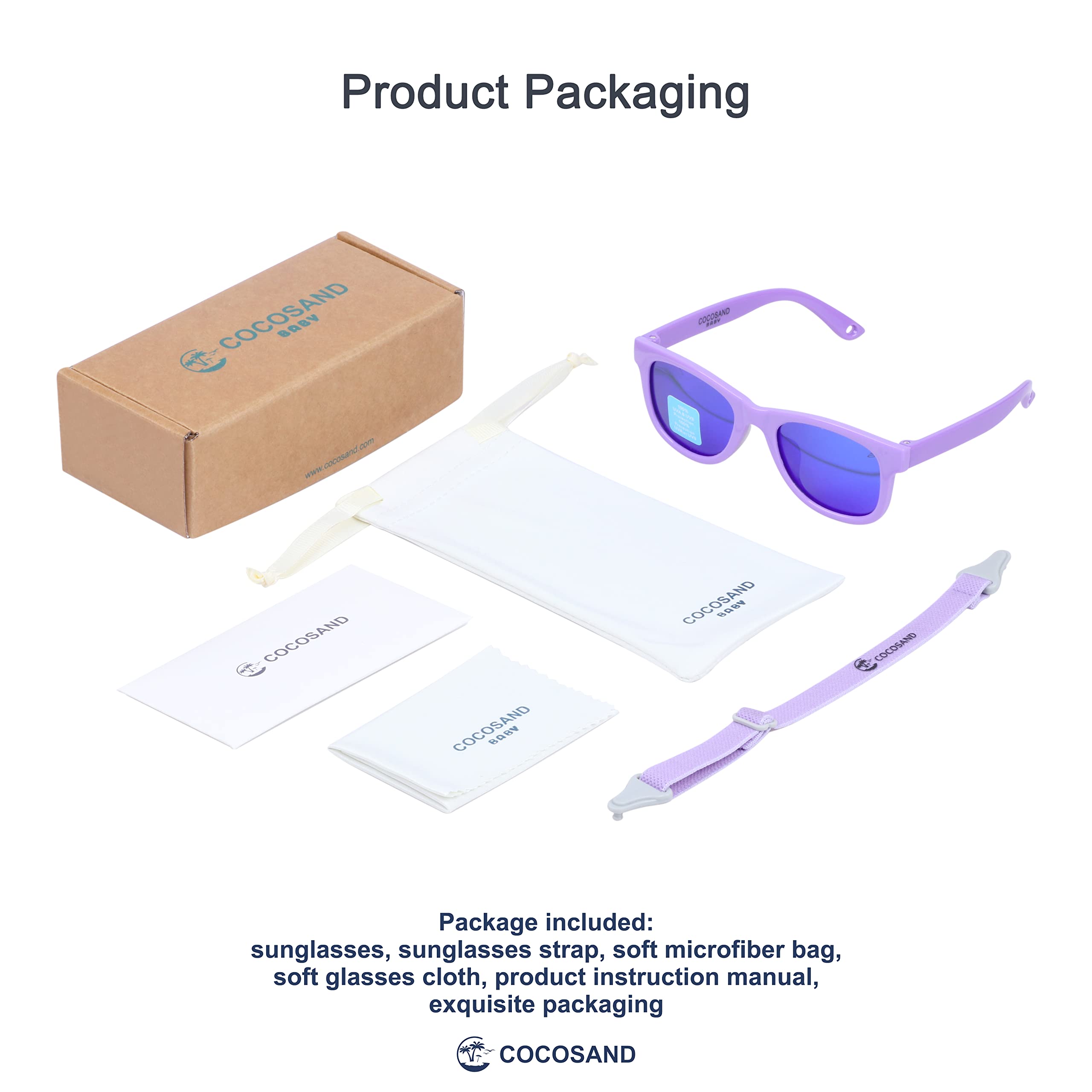 COCOSAND Flexible Polarized Baby Sunglasses with Strap & Silicone Nose Pads