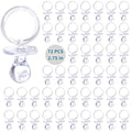 72 Pcs Baby Shower Pacifiers, 2.75’’ Plastic Pacifiers for Baby Shower Game, Baby Shower Decoration DIY, Gender Reveal Party Table Scatter/Baby Shower Party Favors, Clear Pacifiers for Baby Shower