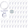 72 Pcs Baby Shower Pacifiers, 2.75’’ Plastic Pacifiers for Baby Shower Game, Baby Shower Decoration DIY, Gender Reveal Party Table Scatter/Baby Shower Party Favors, Clear Pacifiers for Baby Shower