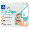 Medline Ultrasoft Disposable Dry Cleansing Cloths, 10 in x 12 in, 50 Count