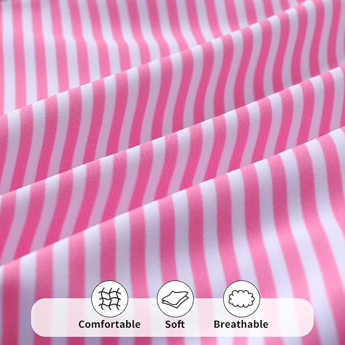 Happy Town Toddler Swimsuit Girl Solid Color Stripe One-Piece Baby Bathing Suits