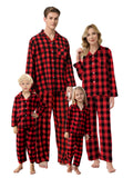 Schbbbta Kids Christmas Pajamas Set Boys Girls 2 Piece Button Down Sleepwear Pjs, Black Red, 9-10 Years=Tag 150