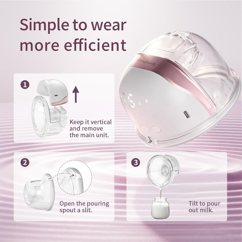 Springhope Wearable Hands-Free Breast Pump 4 Modes & 9 Levels