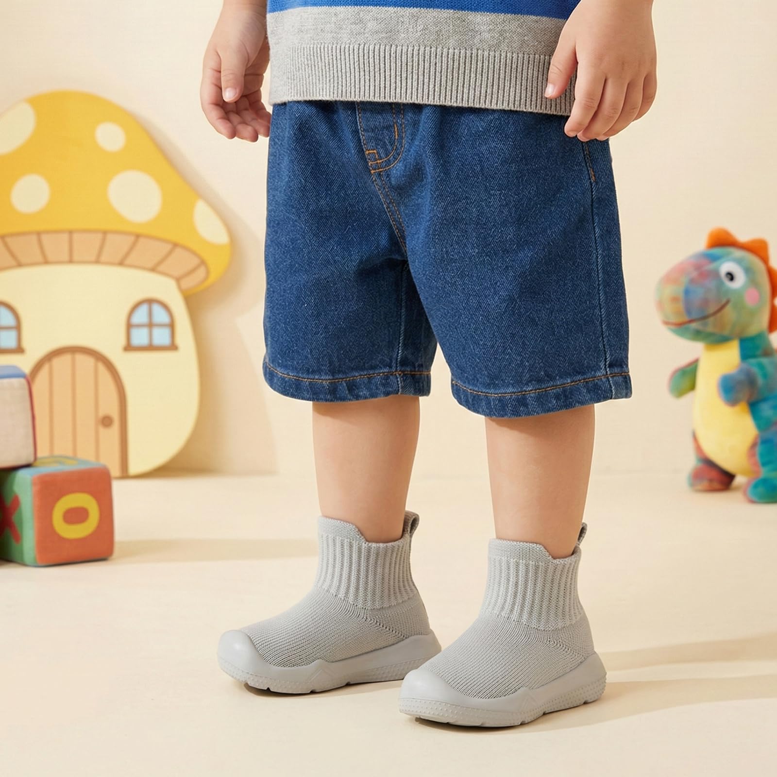 MORENDL Baby Shoes Infant Walking Shoes Non-Slip Breathable Toddler Sneakers Boys & Girls Slipper Socks