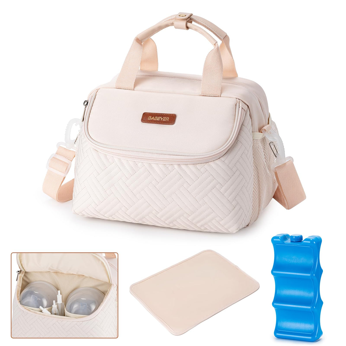 Breastmilk Cooler Breast Pump Bag with Ice Pack Fits 6 Bottles Up to 9 Oz