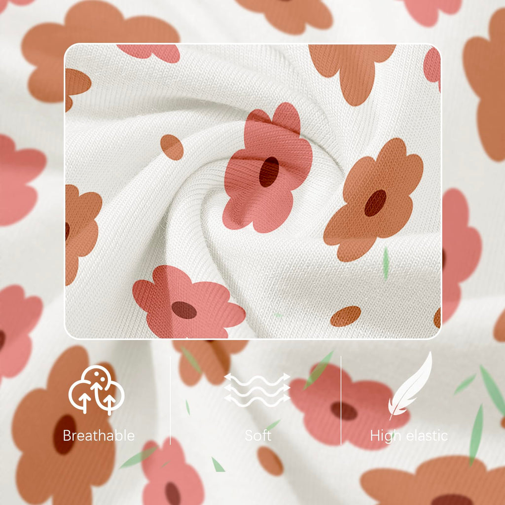 Jimonda Baby Bodysuits Rayon from Bamboo Short Sleeve Baby Boys Girls Rompers Soft Outfits Newborn Clothes (Flower,18-24 Months)