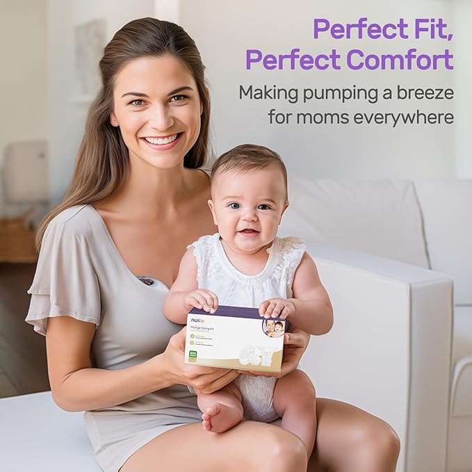 Nuliie 10PCS Silicone Flanges Insert Replacement Kit, Flange Sizing Kit 12/14/16/18/20mm for 24mm Flange/Shield Breast Pumps, Pumping Essential Kit for Moms