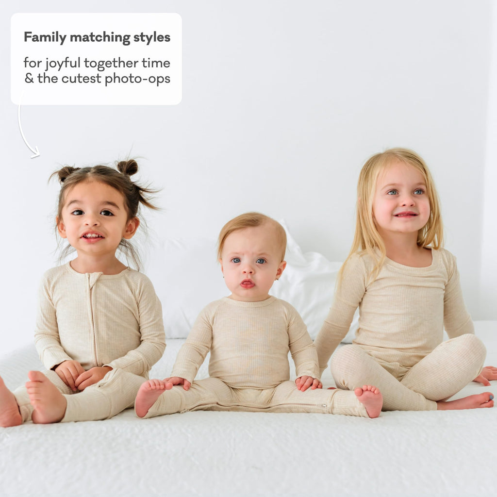 Little Sleepies Baby Pajamas, Heather Oatmeal, 3T