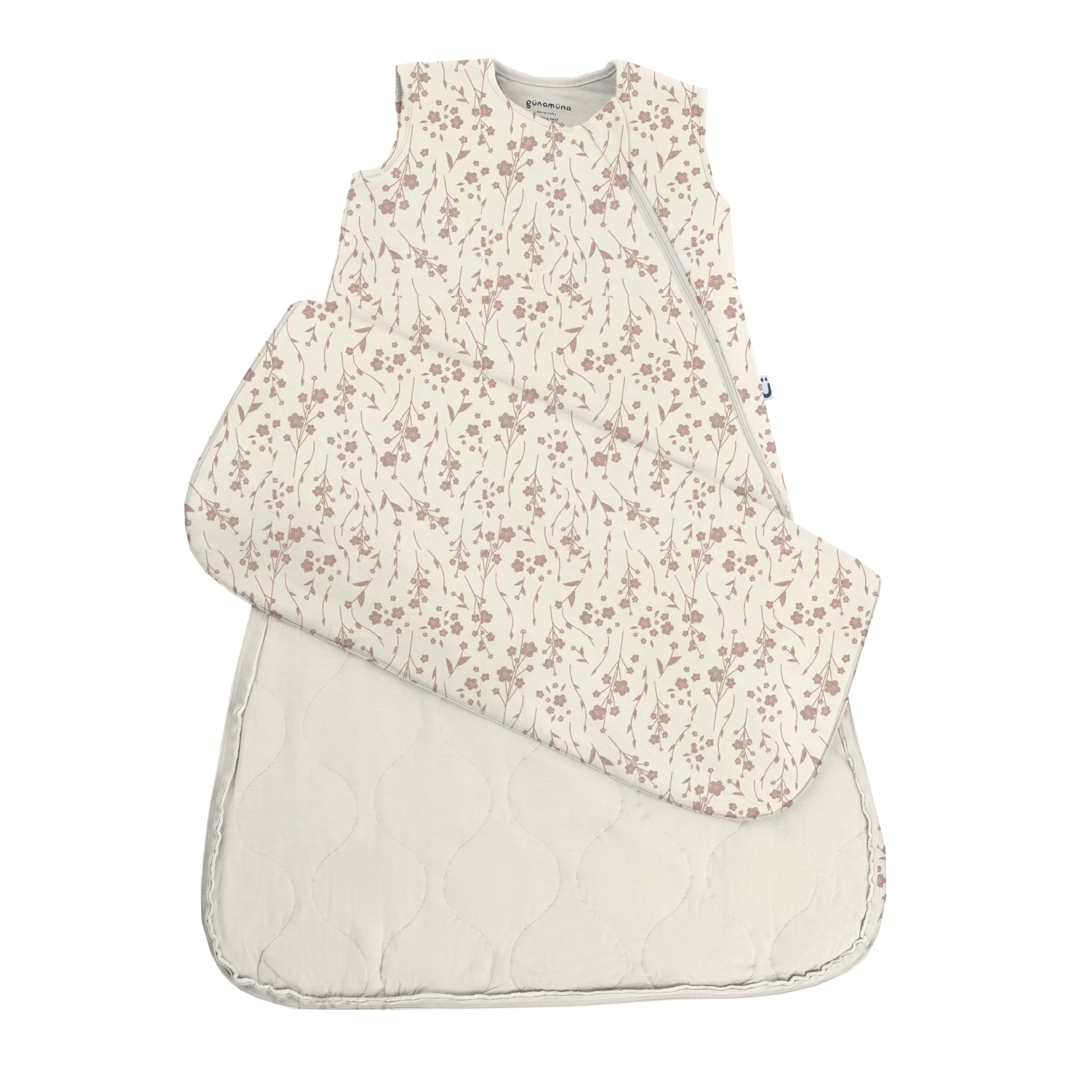 GUNAMUNA Sleep Sacks for Babies Toddlers and Newborns, Easy Changing Diaper Zipper, 1.0 TOG, Posie, 18-24 Months