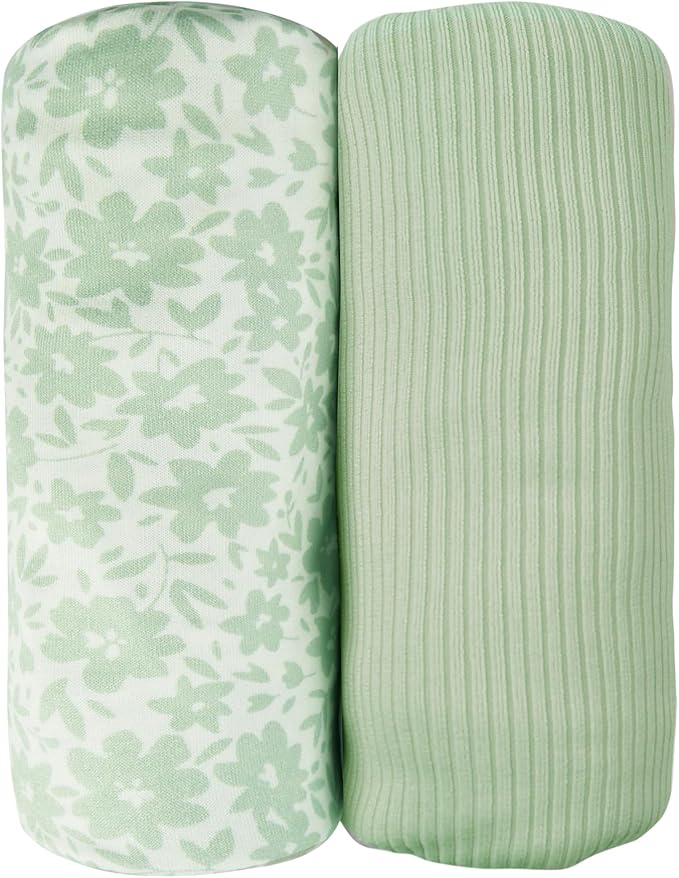 Jersey Swaddle Blanket, Ultra Soft Stretchy Receiving Blanket, Newborn Swaddle Wrap for Boys & Girls, 40 x 30 inches, 2 Pcs