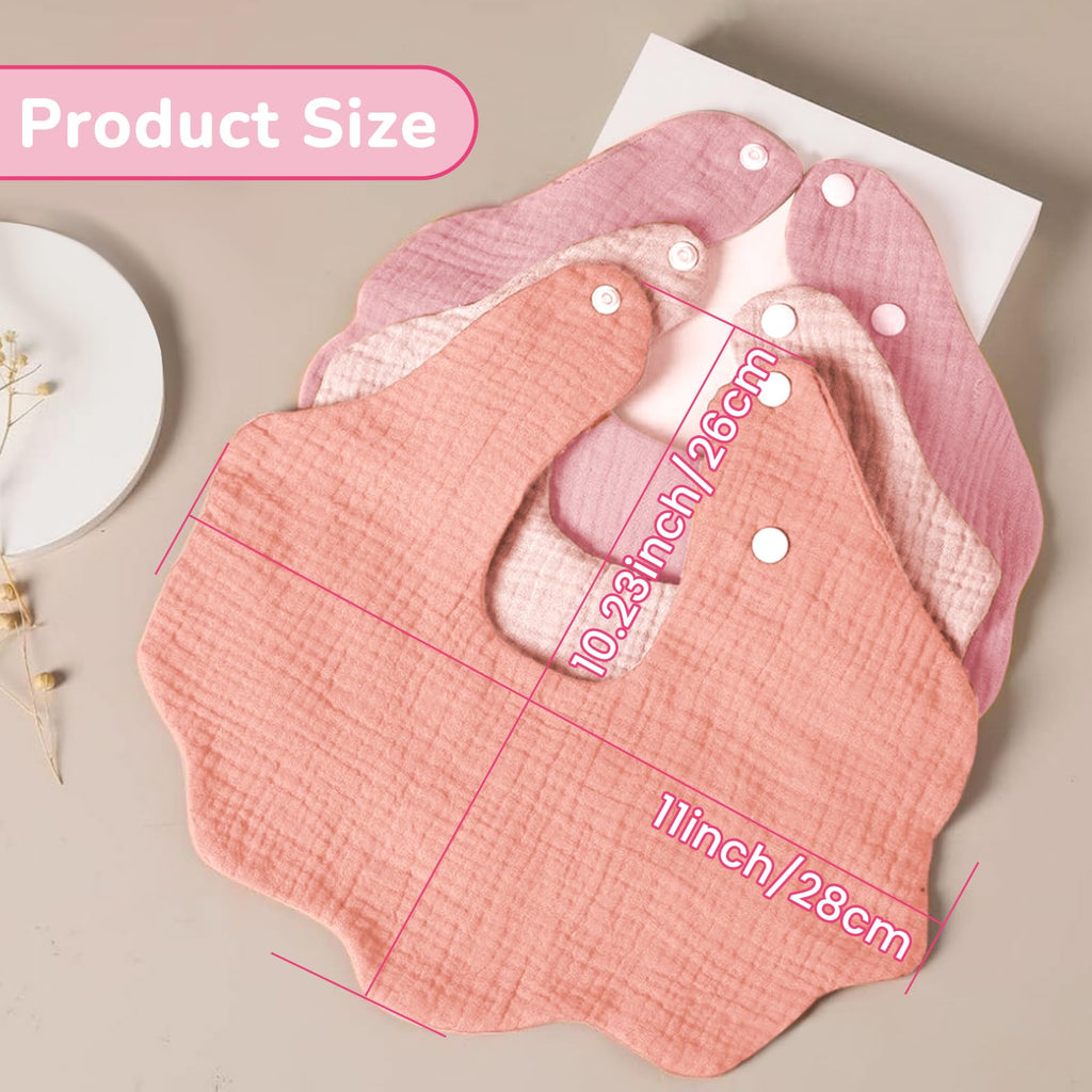 DOSMINE Muslin Baby Bibs 4-Layer Absorbent Drool Bibs 8 Pack