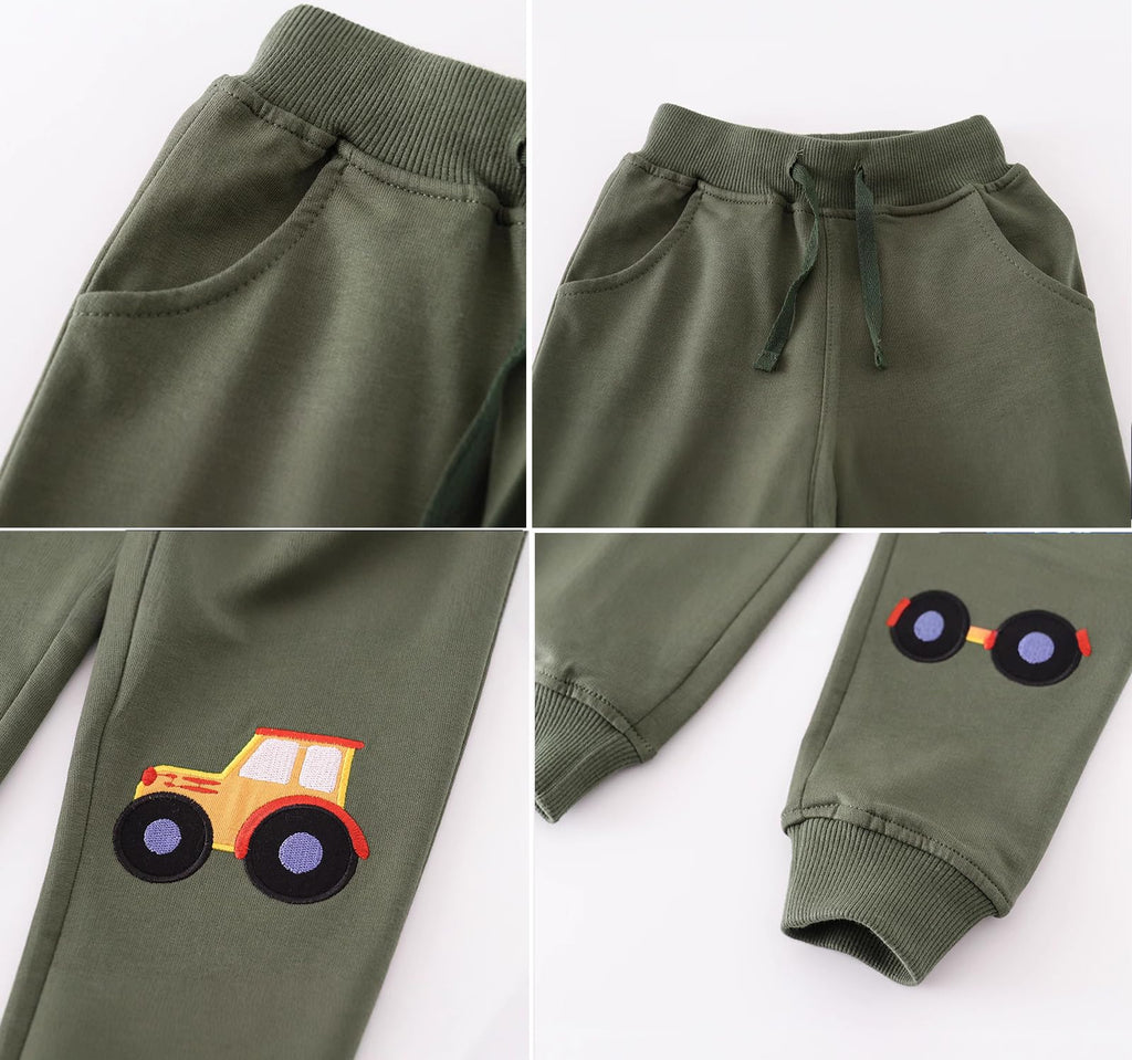 Boys Pants, Toddler 3 Pack Drawstring Elastic Sweatpants Active Joggers,5T