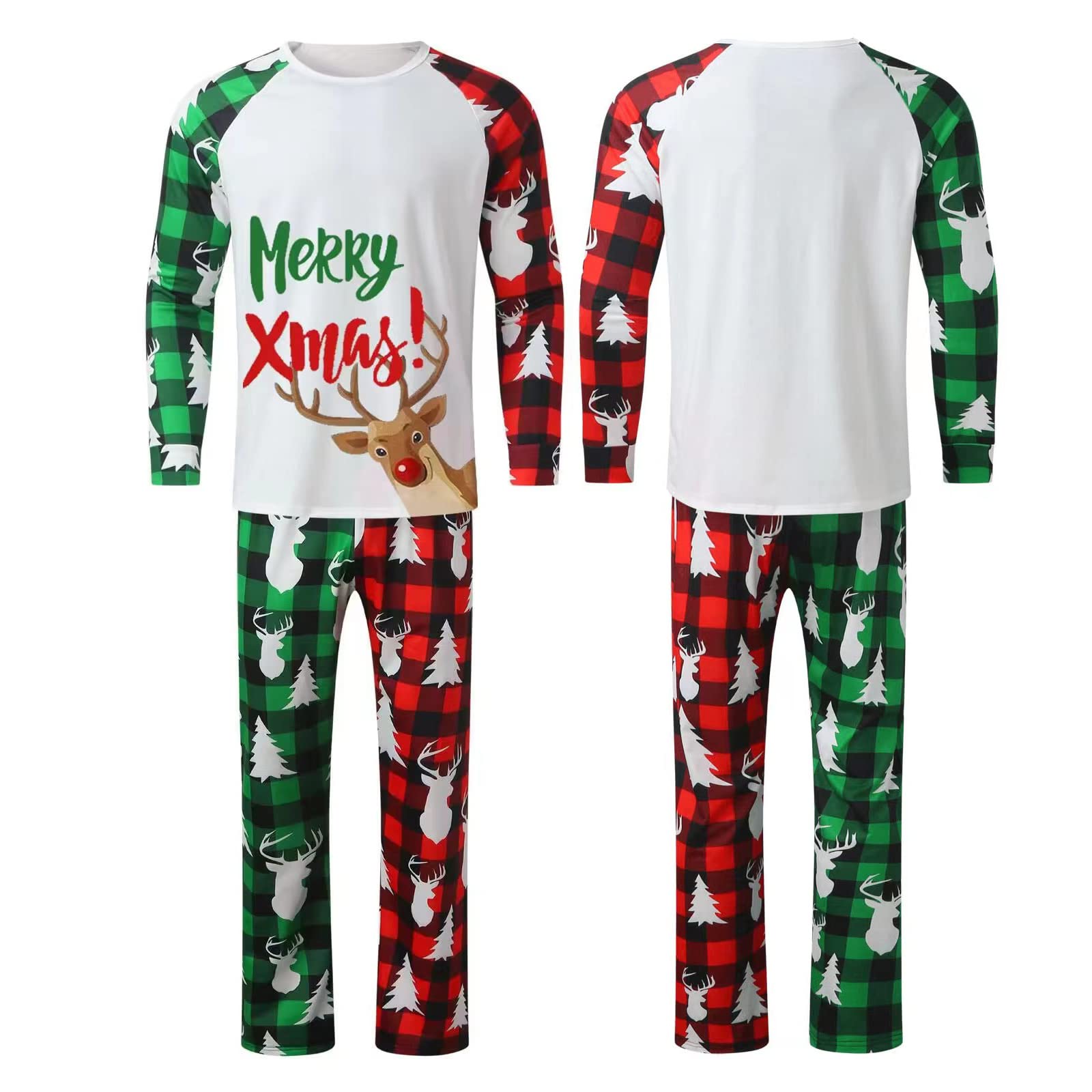 Awoscut Family Christmas Pajamas Matching Pajamas for Family, Xmas PJs Sets Holiday Sleepwear(#gj-6, Kids, 8 Years)