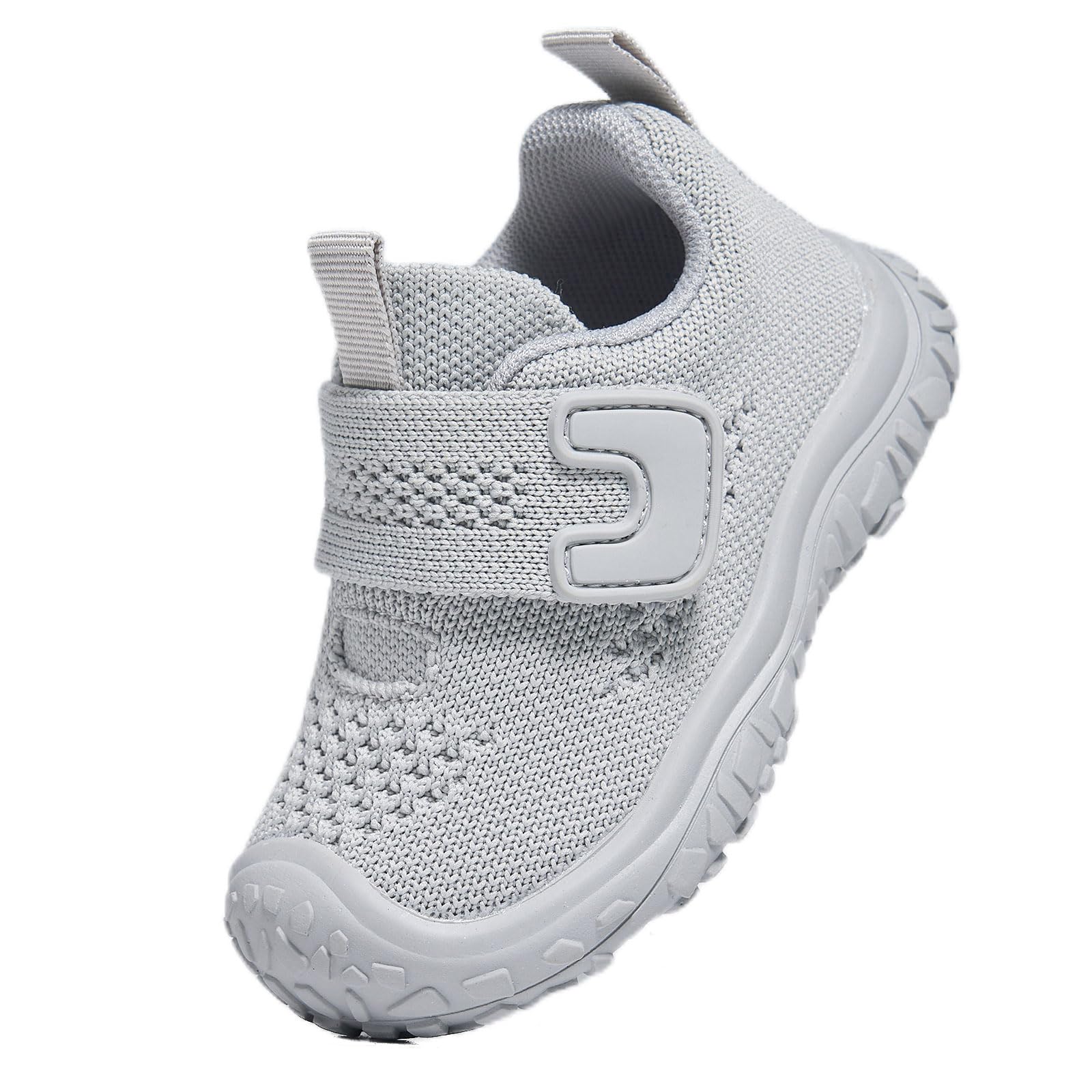 Newsonet Baby Shoes Boys Girls First Walker Sneakers Walking Non-Skid Lightweight Mesh Shoes Grey Size 12-18 Months Toddler