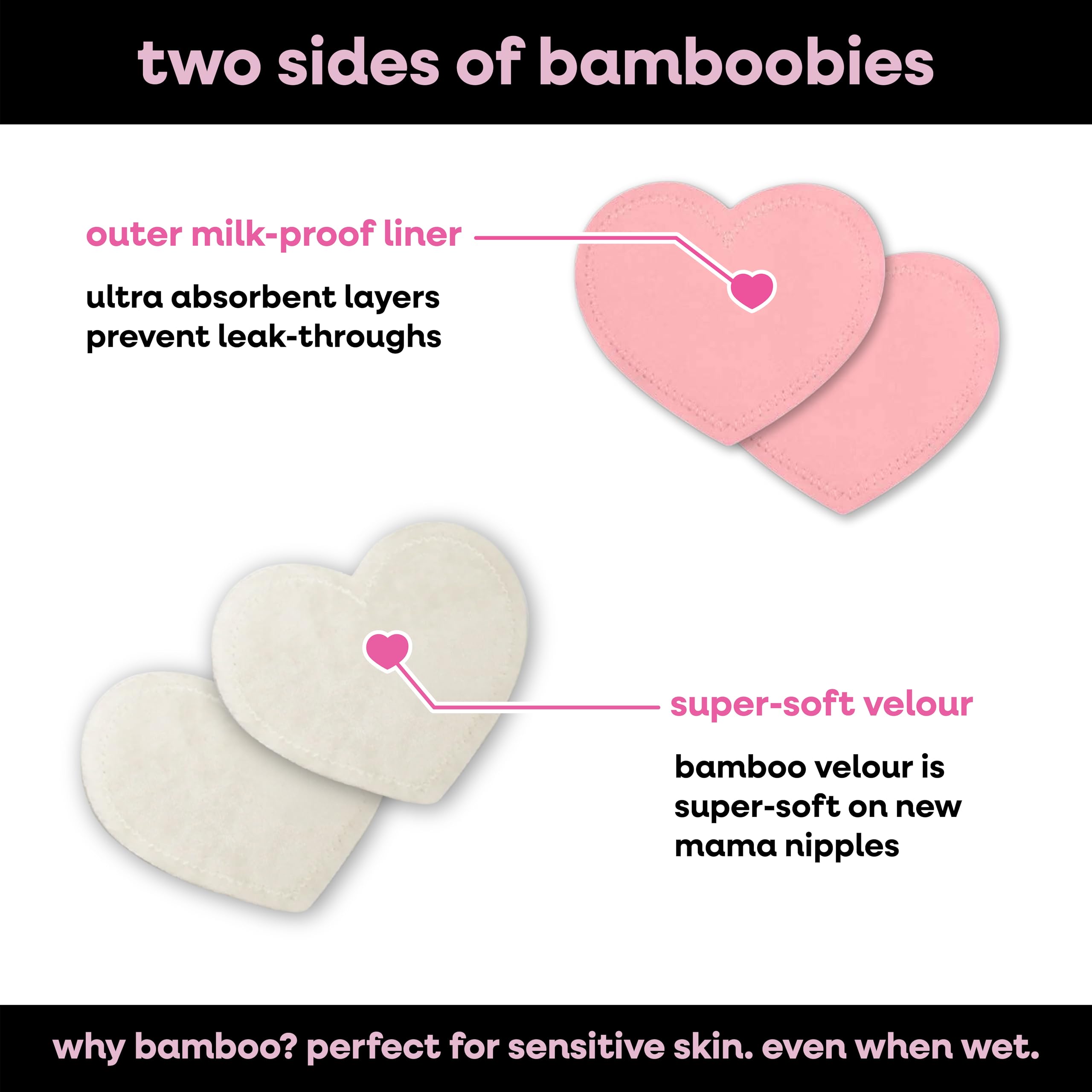 Bamboobies Soft Reusable Nursing Pads for Breastfeeding, Regular, 12 Count