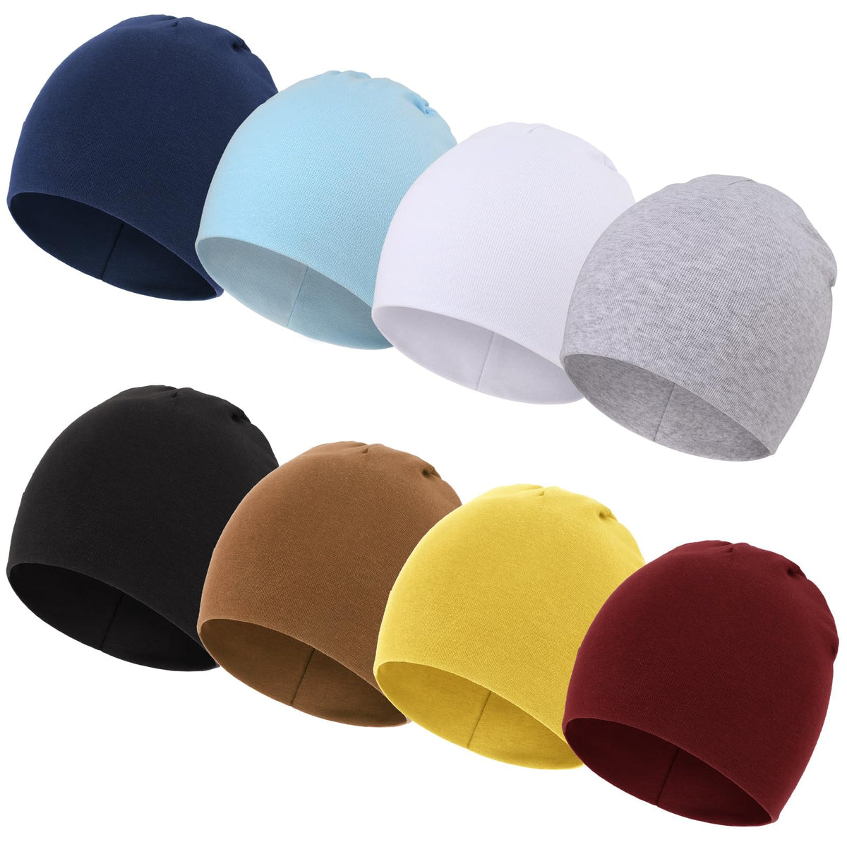 DRESHOW BQUBO 8 Pack Baby Newborn Hats Infant Toddler Kid Hats Soft Nursery Beanie Unisex Beanie Hat for Boys Girls 0-6 Years