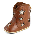 MK MATT KEELY Leather Western Boots Cowboy Bootie Soft Sole Non-Slip Crib Shoes for Baby Infant Toddler Girls Boys Newborn