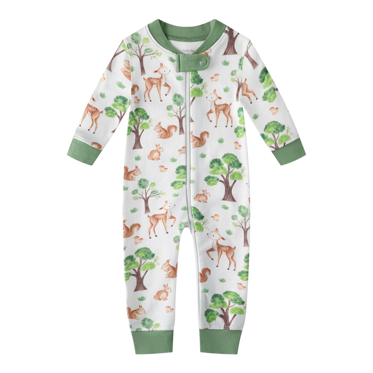 Owlivia Organic Cotton Baby Boy Girl Zip up Sleep N Play, Footless, Long Sleeve(12-18 Months, Feather Mauve)