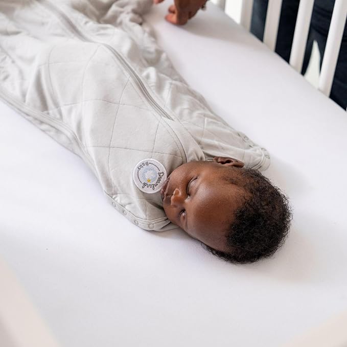 Dreamland Baby Bamboo Viscose Swaddle Sleep Sack (0-6 Months). 1.0 TOG Ultra Soft Swaddle Blanket w/Built in Band. 97% Viscose, 3% Spandex (Grey). Mom-Owned US Business, Premium Materials