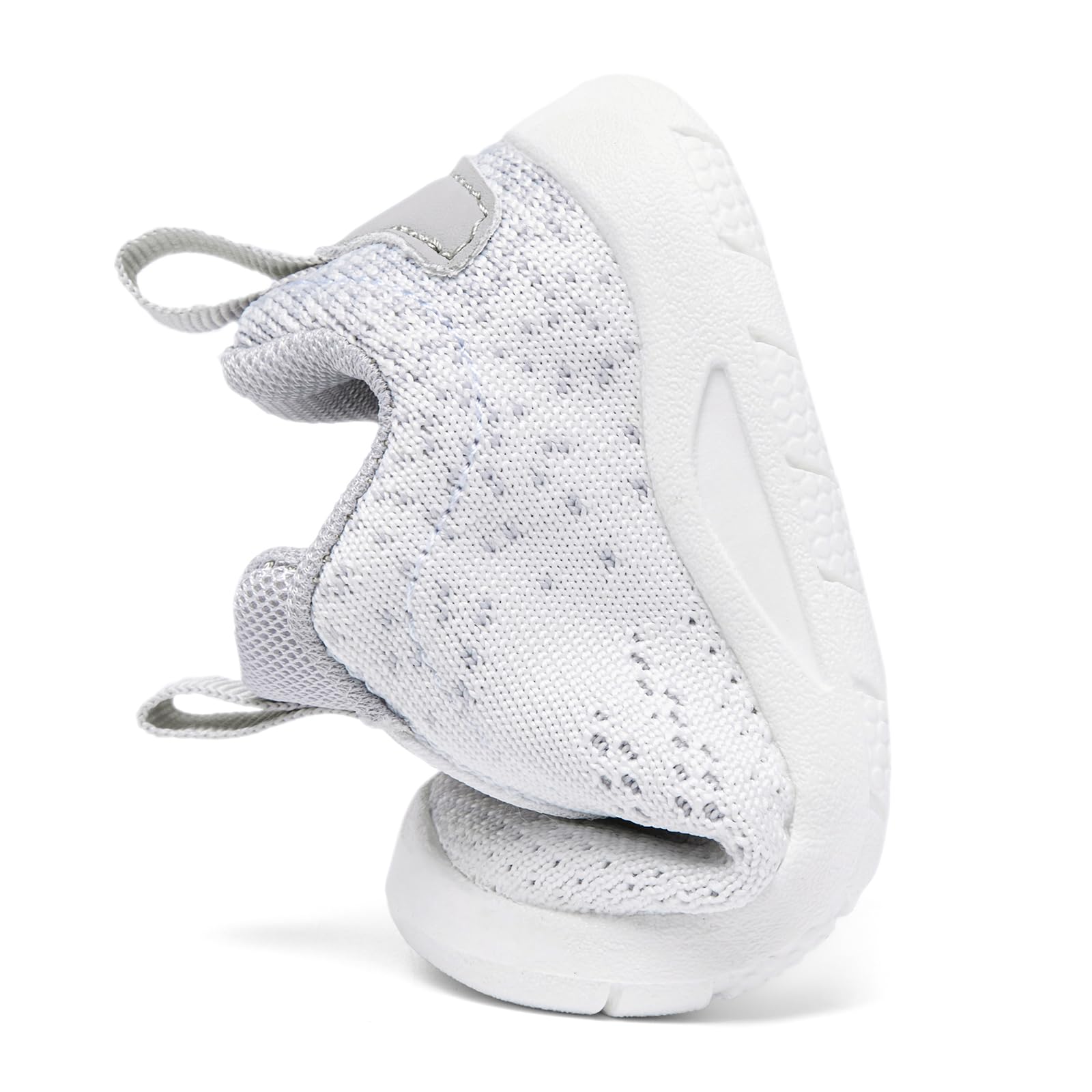 MORENDL Toddler Sneakers Baby Slip On Walking Shoes Non-Slip Breathable Boys & Girls Running Shoes Infant Tennis Shoes White Grey Size 7