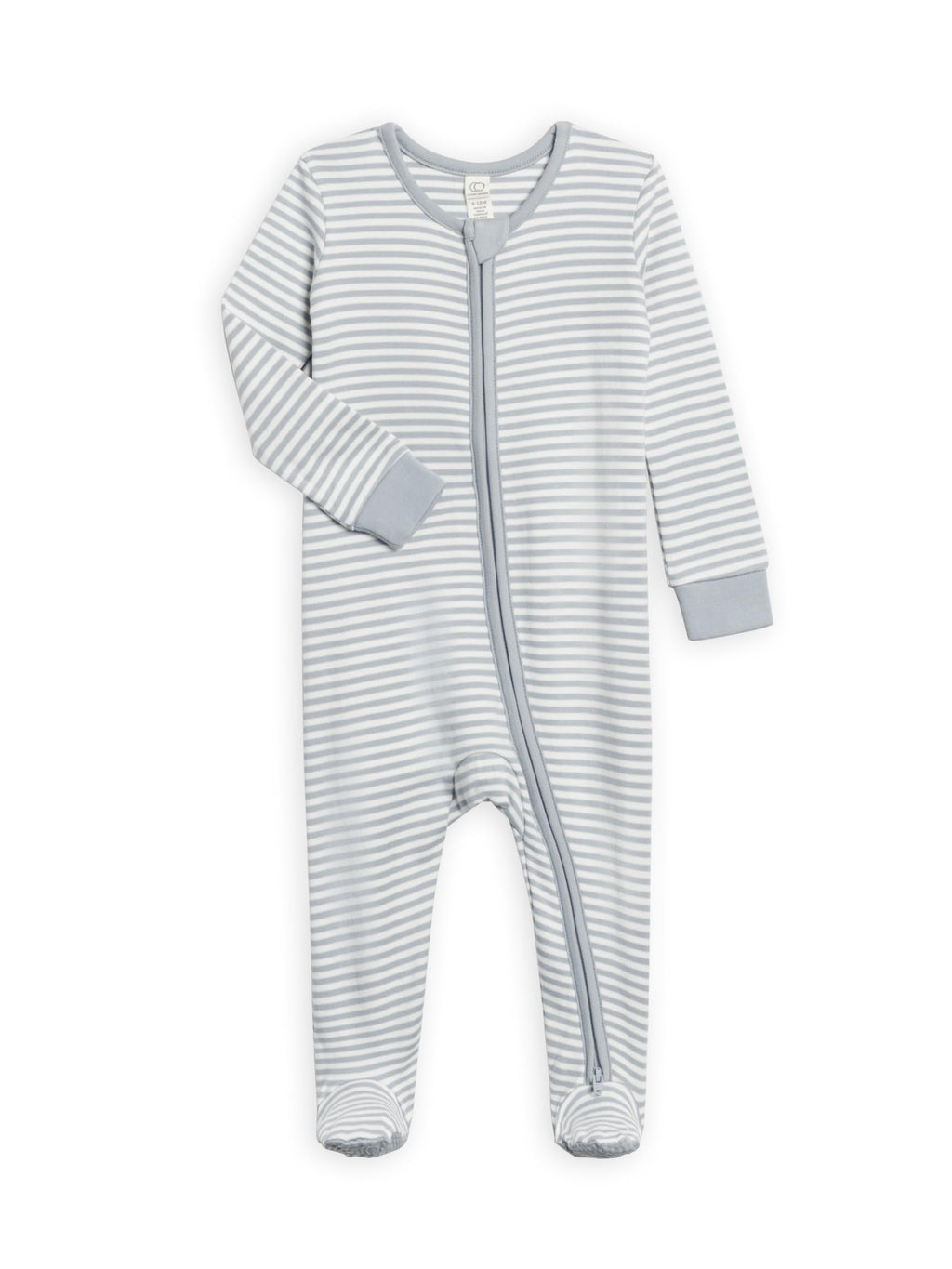 Colored Organics KENDI Organic Cotton Zip Sleeper - Mist Stripe 18-24M
