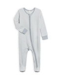 Colored Organics KENDI Organic Cotton Zip Sleeper - Mist Stripe 18-24M