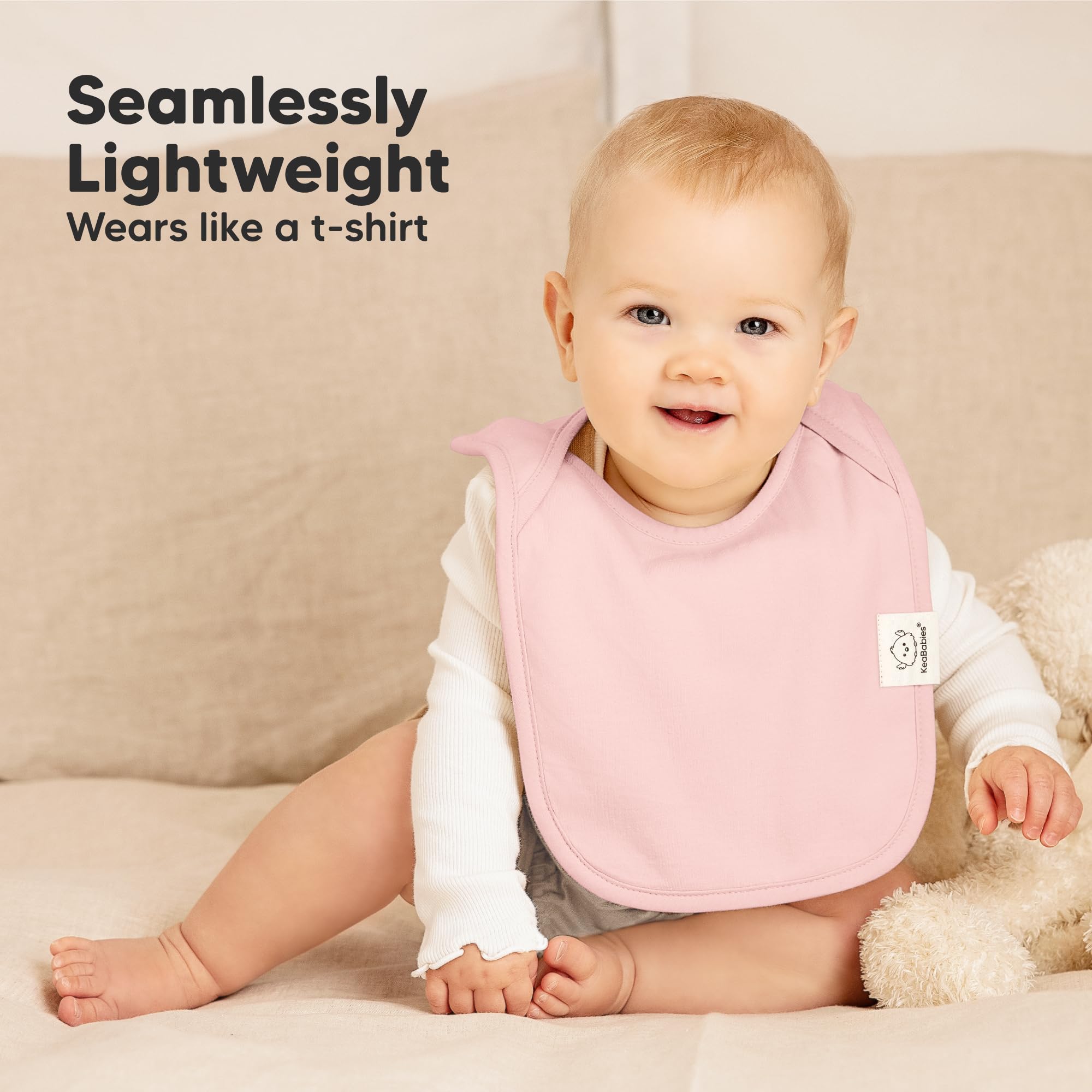 KeaBabies 8-Pack Bibs for Baby Girls, Boys, Pullover Baby Bibs (Embrace)