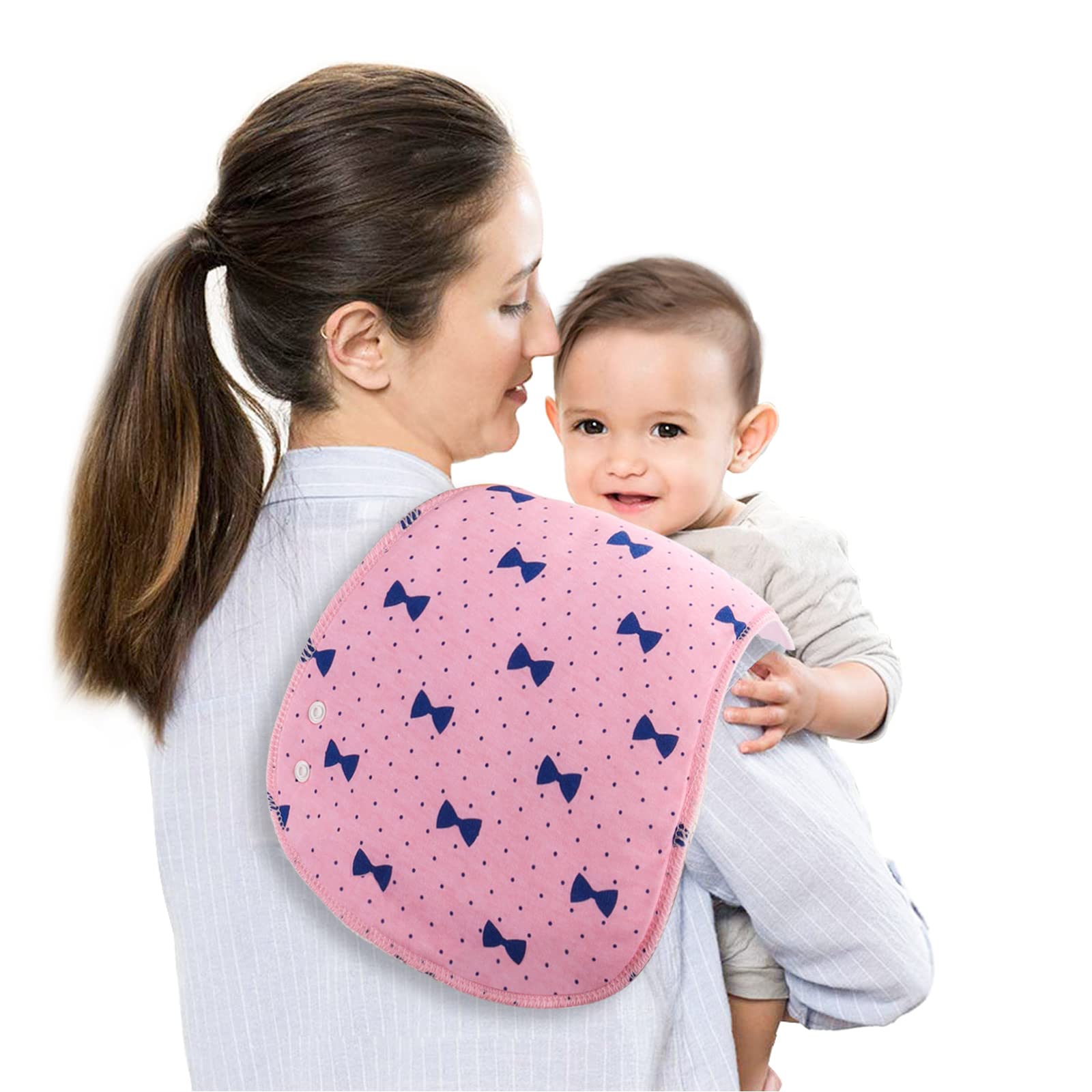 Benoxine 2-in-1 Burp Cloths and Baby Bibs - 6 Pack Large Super Absorbent Soft Cotton Burping Cloths for Spit Up, 3 Layers Thick Baby Burp Rags for Girls & Boys