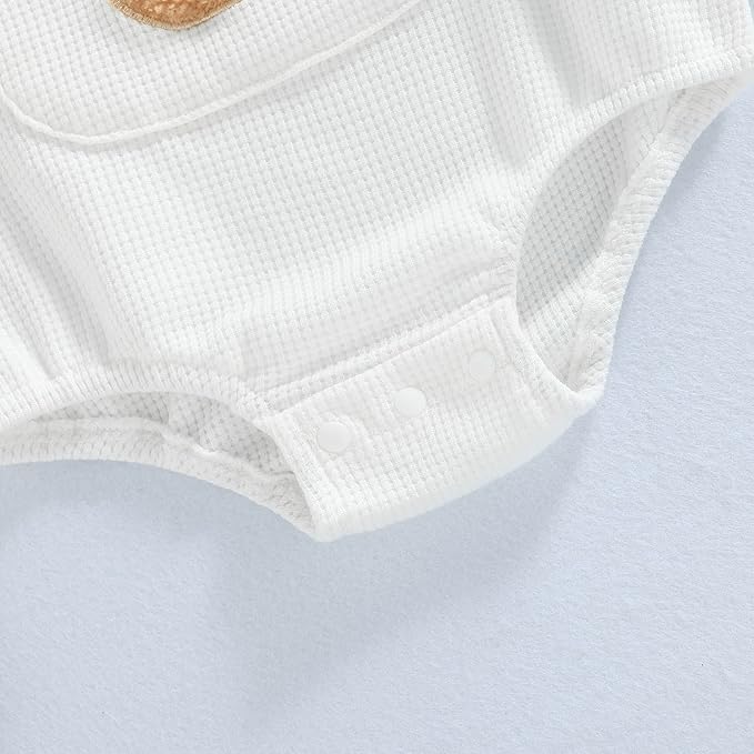 Douhoow Cute Baby Sweatshirt Romper Waffle Knit Baby Clothes Infant Girl Boy Fall Winter Outfits