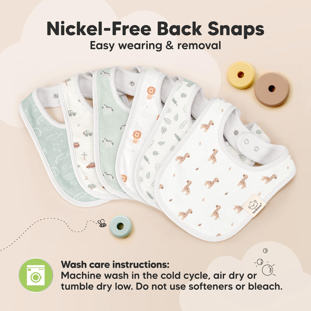 KeaBabies 8-Pack Organic Baby Bibs for Drooling and Teething (Wilderness)