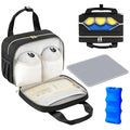 PIIOSER Breastmilk Cooler Bag with Ice Pack, Compatible with Wearable Breast Pumps & Accessories - Portable Pumps Carrying Case for Nursing & Working Moms, Black