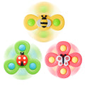 LiKee Strong Suction Cup Fidget Rotating Sensory Bath Toys for Baby Christmas Stocking Stuffers, Airplane Car Travel Table & Window Toys for Toddler Boys and Girls, 10+ Months