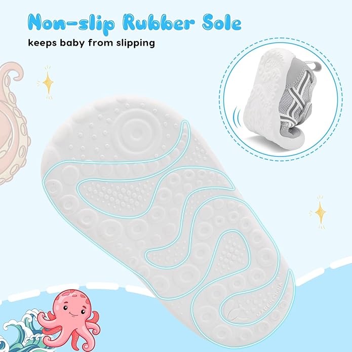 Scurtain Baby Shoes Boy Girl First Walking Shoe Infant Crib Breathable Sneakers Lightweight Barefoot Shoes for Babies