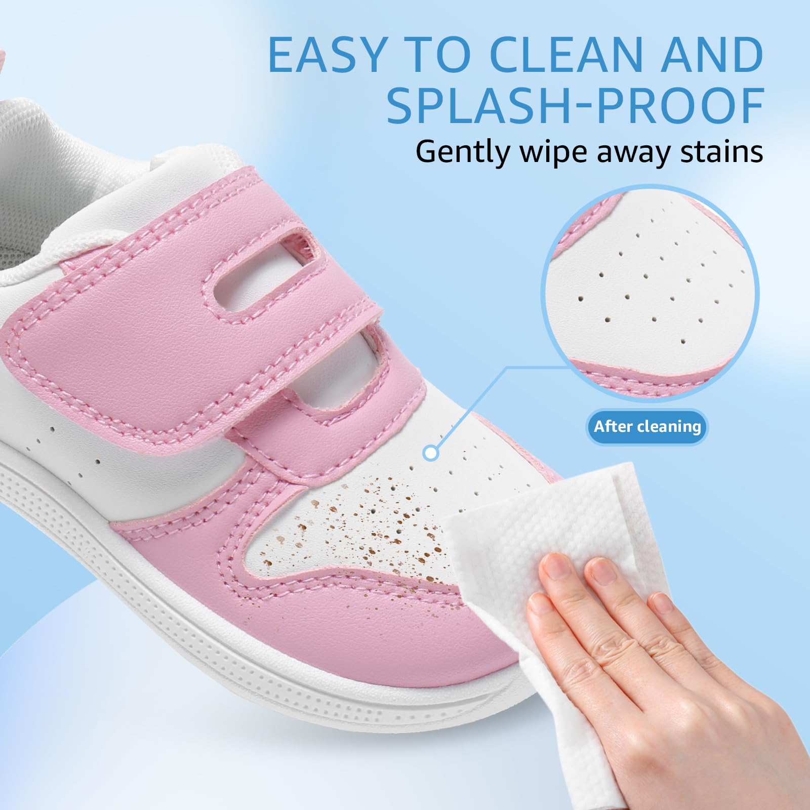 STQ KIDS Toddler Wide Toe Box Shoes First Walk Sneakers Pink Size 10