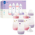 MAM 9oz Easy Start Anti-Colic+ Vented Baby Bottles, 2+ Months, 4 Pack, Girl